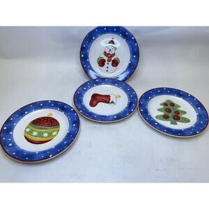 Set of 4 Salad Plates Snow Whimsy by DOMESTICATIONS